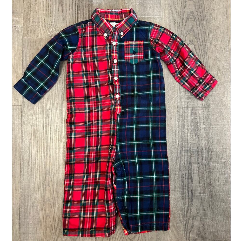 Ralph Lauren Mixed Plaid Infant Romper